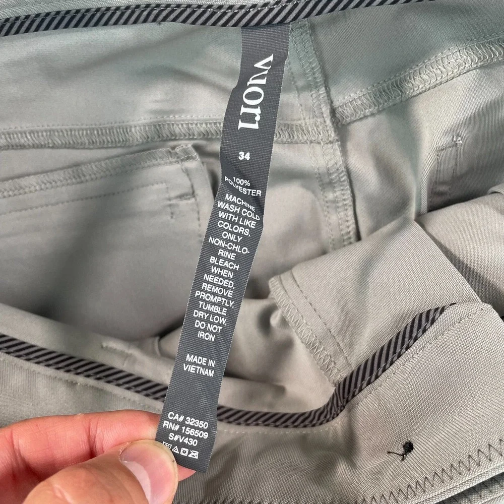 Vuori Meta Pants Men 34x27 Driftwood Athletic Slim Fit 5-Pocket Stretch NWT $128